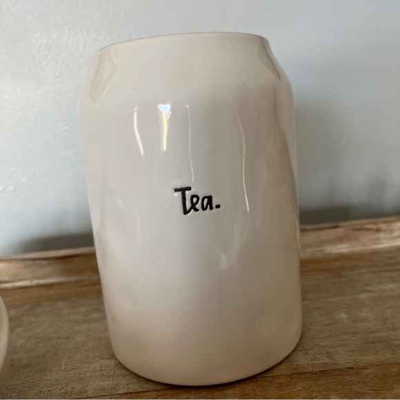 Rae Dunn Artisan Collection By Magenta TEA Canister Script Letters Dimples - Picture 9 of 9
